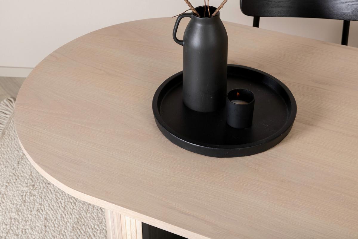 Esstisch Bianca - Eichefarben/Schwarz, Design, Holz/Holzwerkstoff (200/75/90cm) - Livetastic