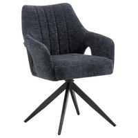 Armlehnstuhl Flow Grau/Schwarz B: 57,5 cm - Schwarz/Grau, MODERN, Holz/Textil (57,5/85/62cm) - Livetastic