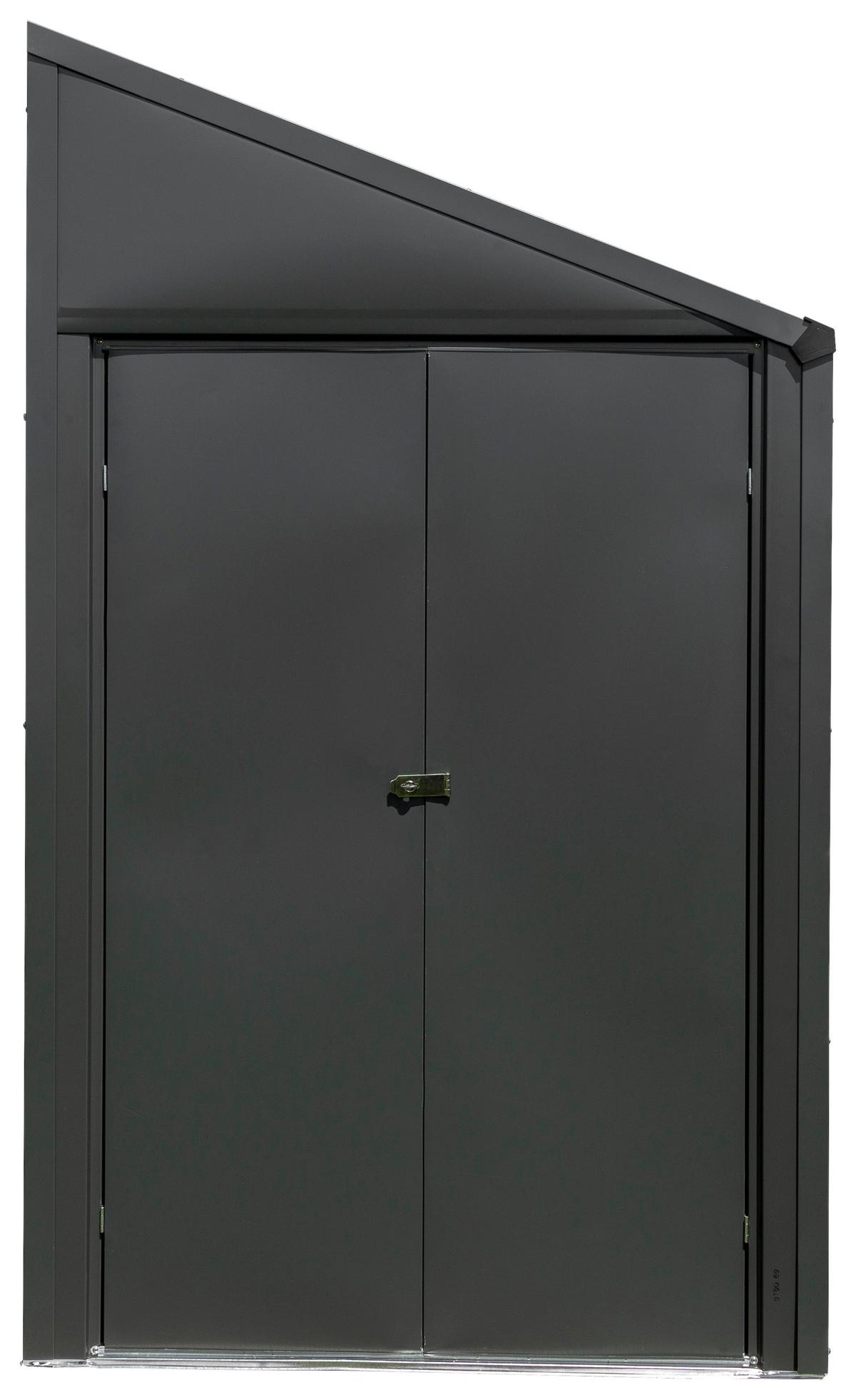Gerätehaus Mit Pultdach 203x208x124 Cm - Grau, Basics, Metall (203/208/124cm)