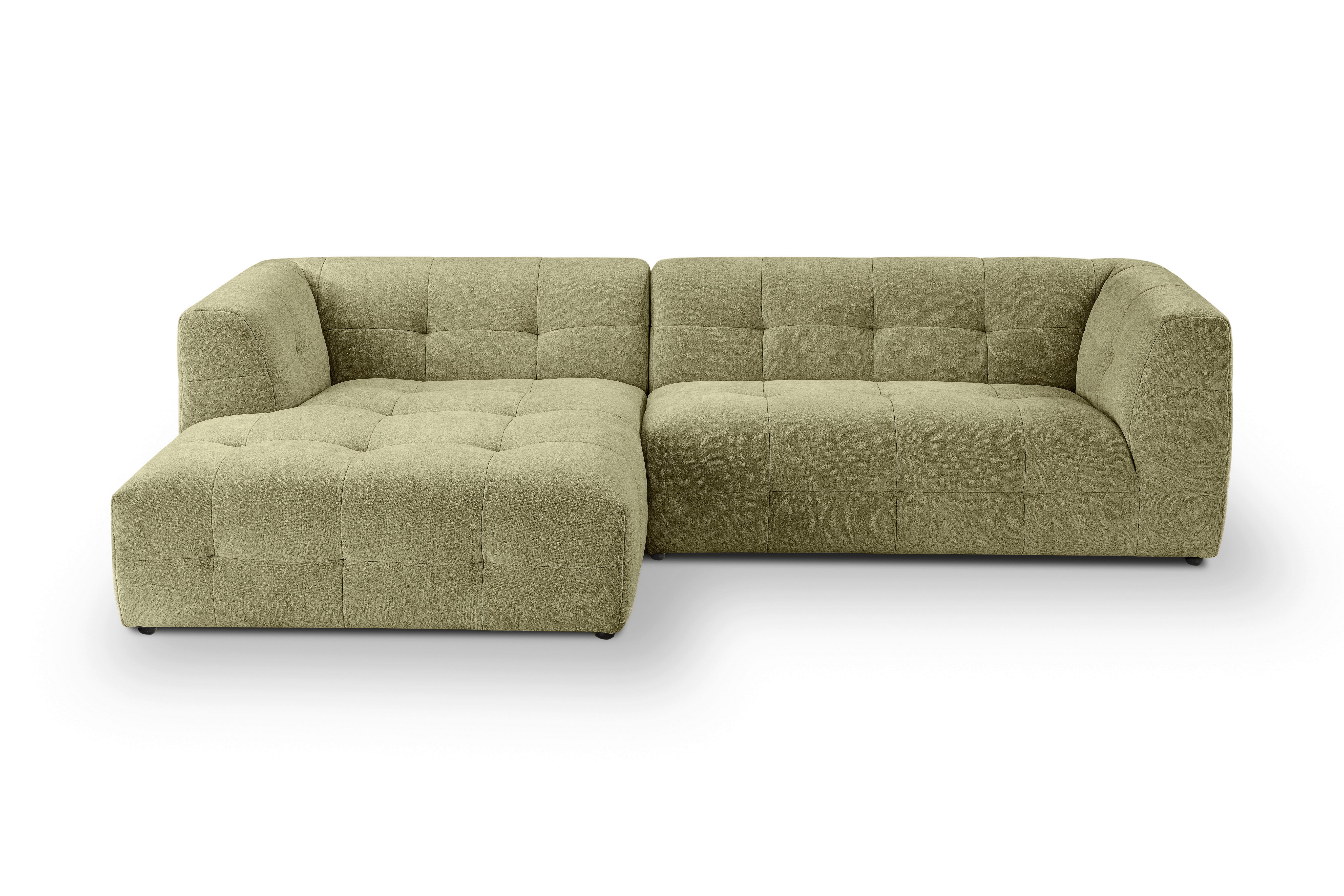 Ecksofa Tenso Grün S: 161x292cm - Beige/Schwarz, Basics, Holz/Textil (161/292cm) - MID.YOU