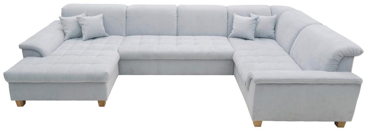 Wohnlandschaft Franzi Mit Schlaffunktion Pastellblau - Pastellblau/Eichefarben, KONVENTIONELL, Textil (170/352/214cm) - MID.YOU