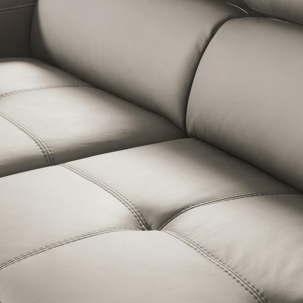 Ecksofa Torino Teilleder Platinfarben 173x247 - Platinfarben/Schwarz, Design, Leder/Textil (173/247cm) - Livetastic