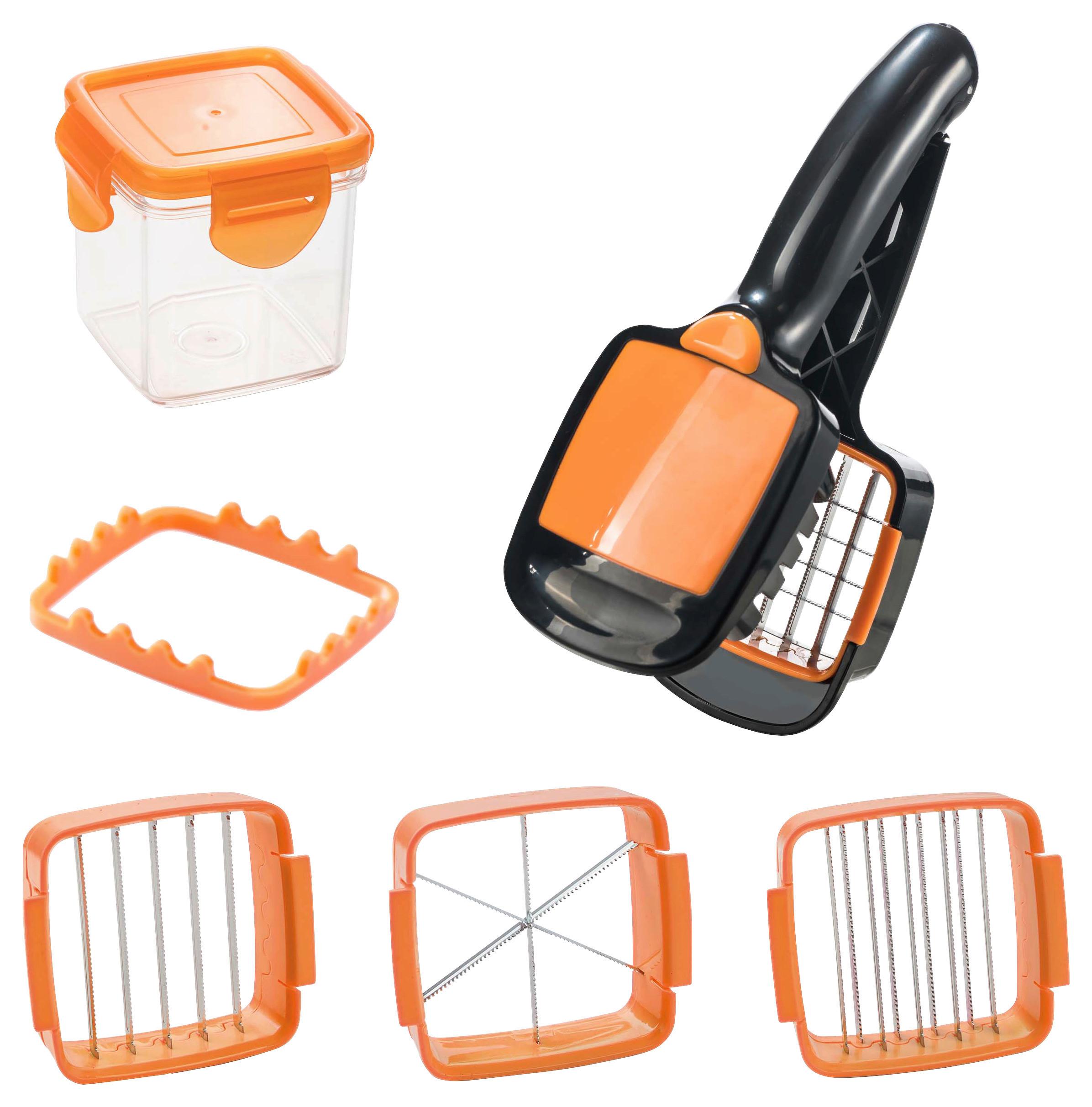 Küchenhelfer-Set Nicer Dicer Quick 7 -teilig. - Schwarz/Orange, Basics, Kunststoff/Metall - Genius