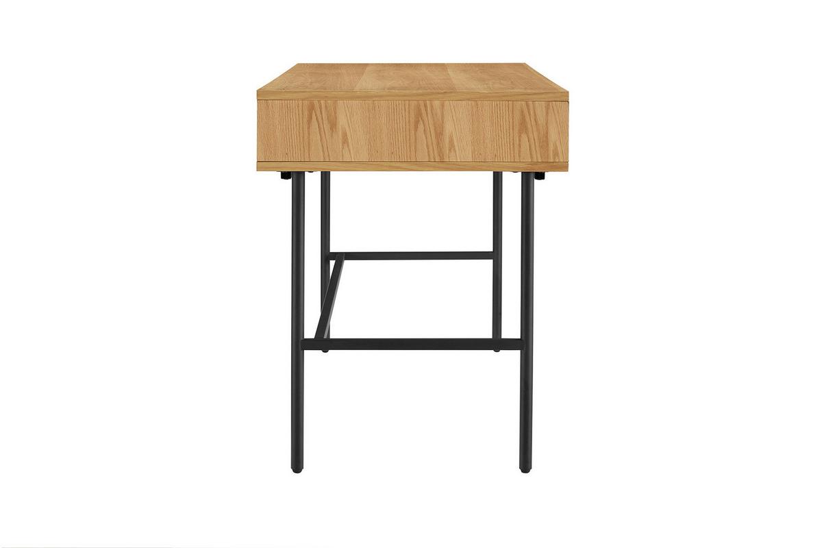 Schreibtisch Schwarz/Eiche Dekor L: 120cm - Eichefarben/Schwarz, MODERN, Holz/Holzwerkstoff (120/60/75cm) - Livetastic