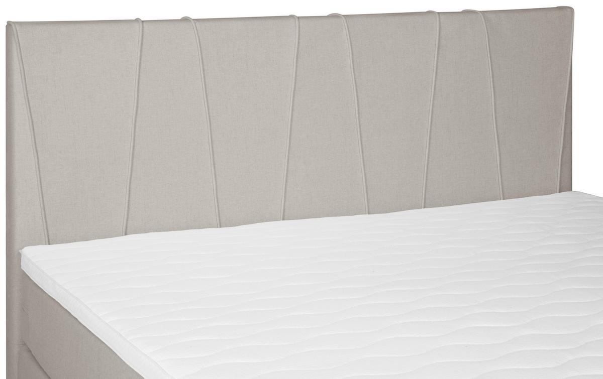 Boxspringbett Mit Topper 180x200 Cm Wels, Beige - Beige/Schwarz, MODERN, Textil (180/200cm) - MID.YOU