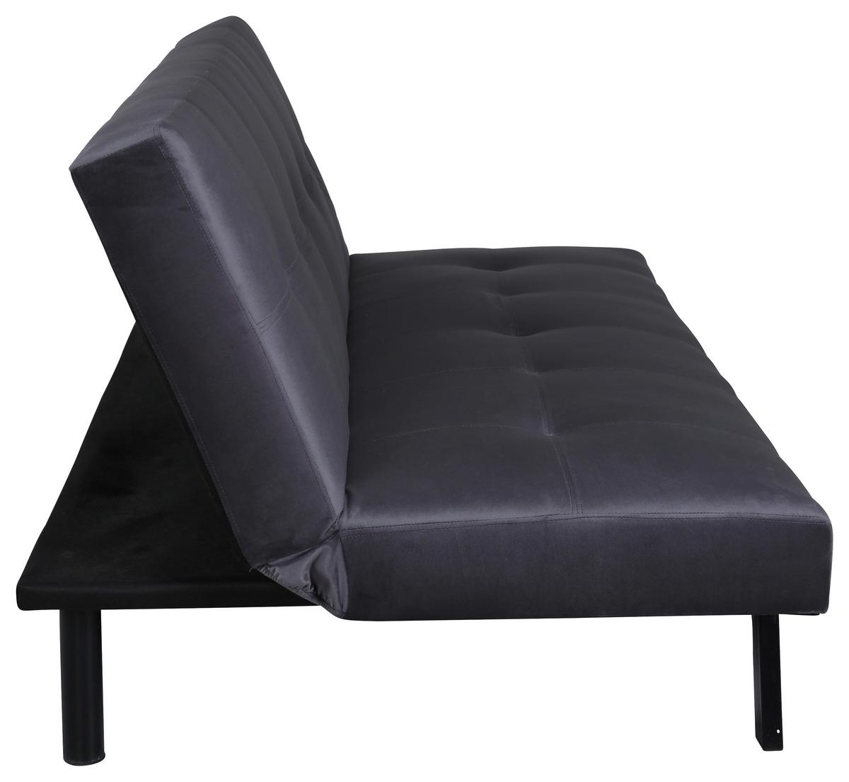 Schlafsofa Bodil - Dunkelgrau, Design, Textil/Metall (180/80/55cm) - Livetastic