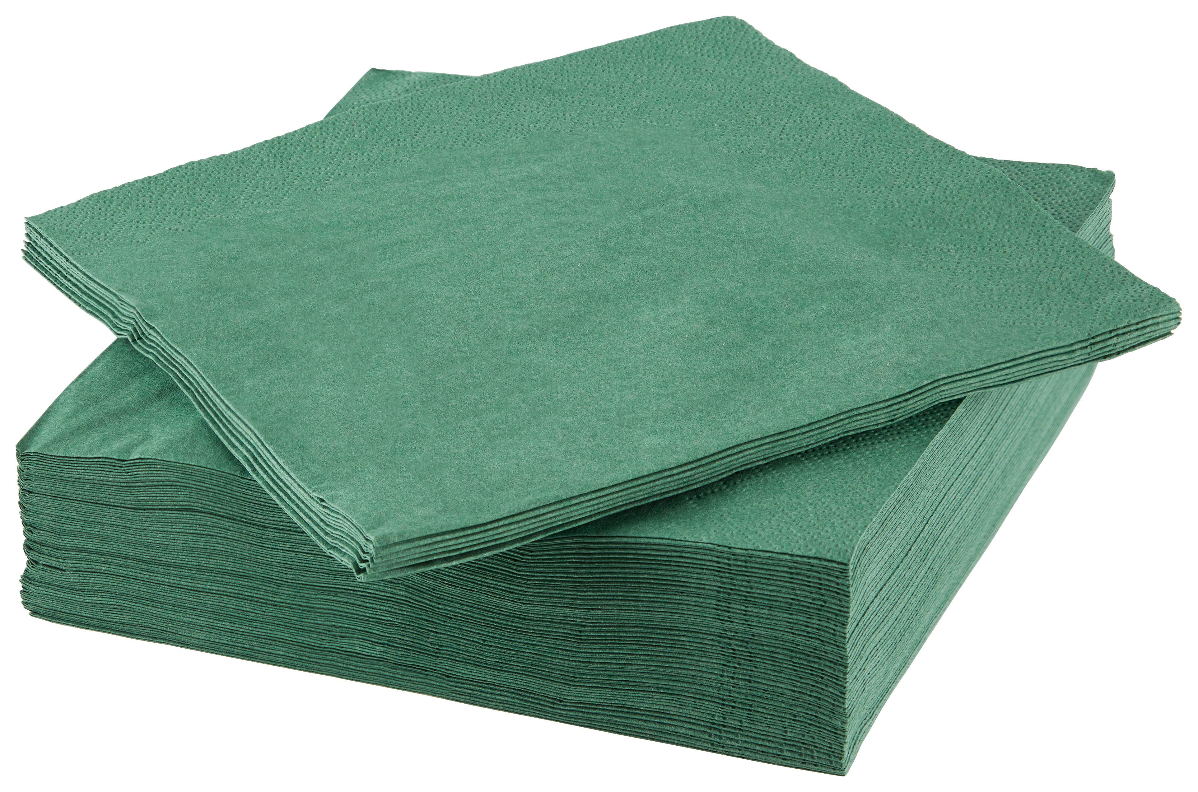 Serviette Lavenia Dunkelgrün 50 Stk. 33x33 cm - Dunkelgrün, MODERN, Papier (33/33cm) - Luca Bessoni