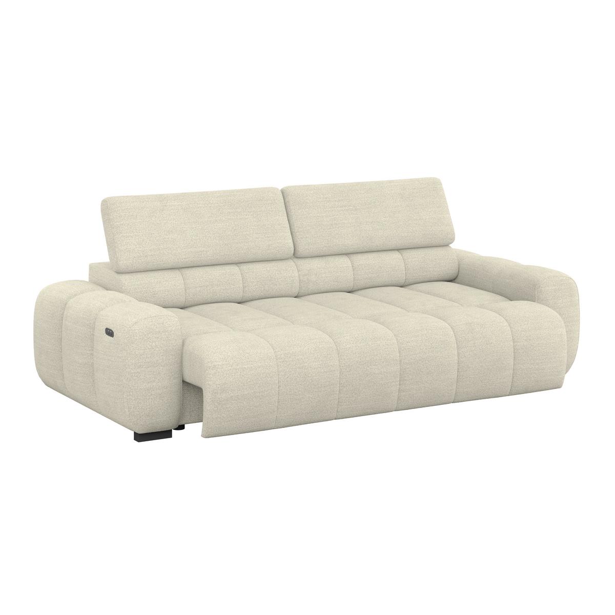 Bigsofa Bull Webstoff creme, B: 248 cm - Creme/Schwarz, Design, Textil (248/77-97/108cm) - Luca Bessoni
