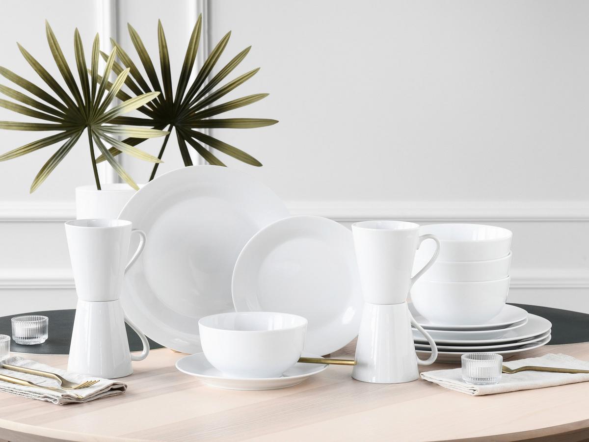 Kombiservice Base Weiß, Porzellan,16-Teilig - Weiß, Basics, Keramik - Creatable