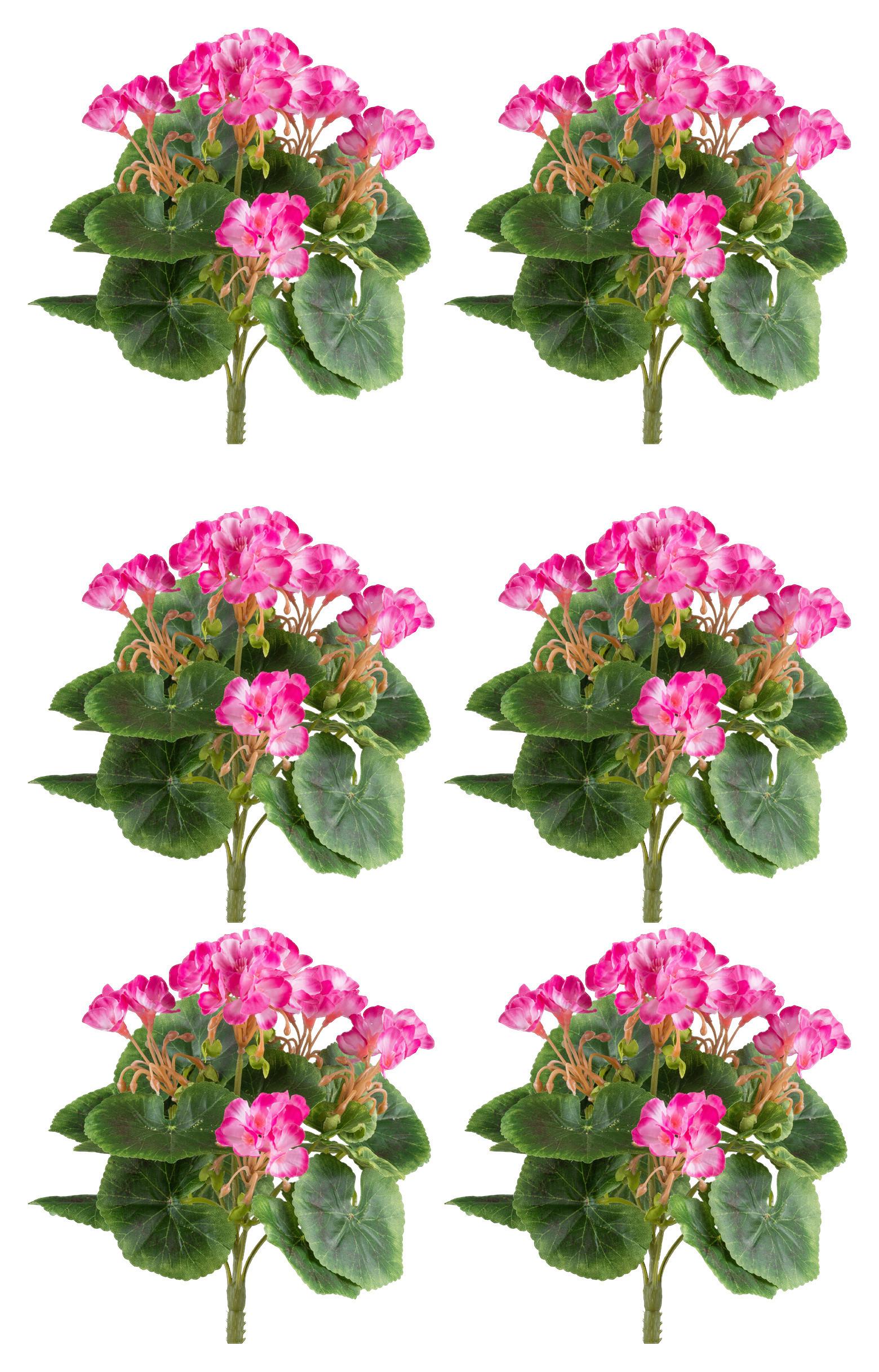Kunstpflanze Blühpflanzen Pink/Grün, 24 cm - Pink/Grün, Design, Kunststoff (24cm) - P & B