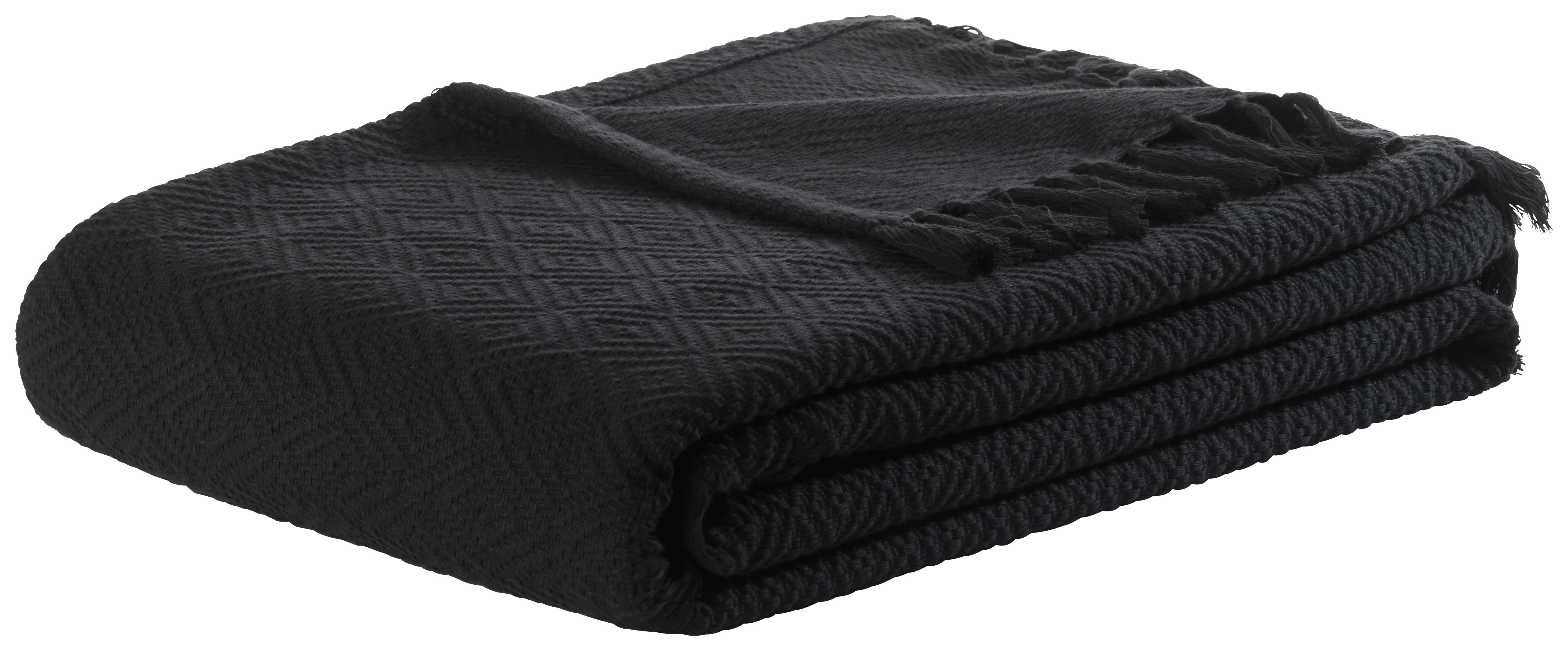 Denná Prikrývka Frieda, 130/180cm, Čierna - čierna, Štýlový, textil (130/180cm) - Modern Living