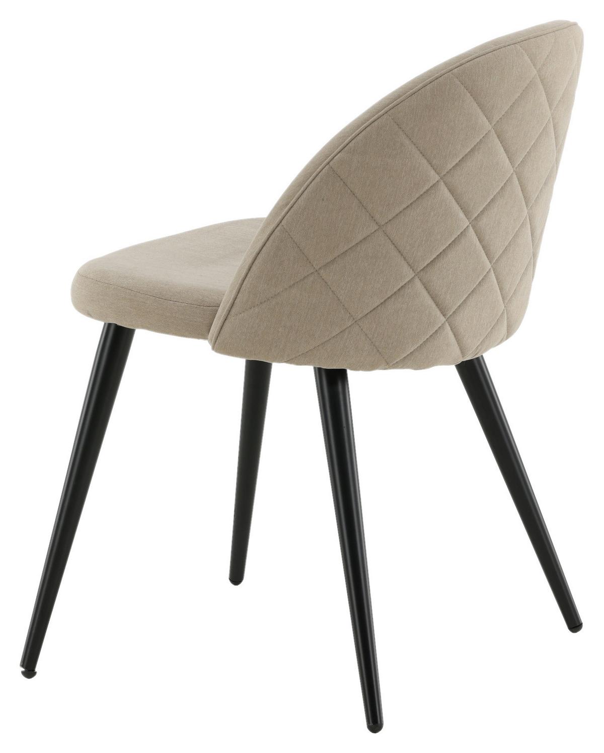 Stuhl-Set Velvet - Beige/Schwarz, Design, Textil/Metall (50/76,5/57cm) - Livetastic