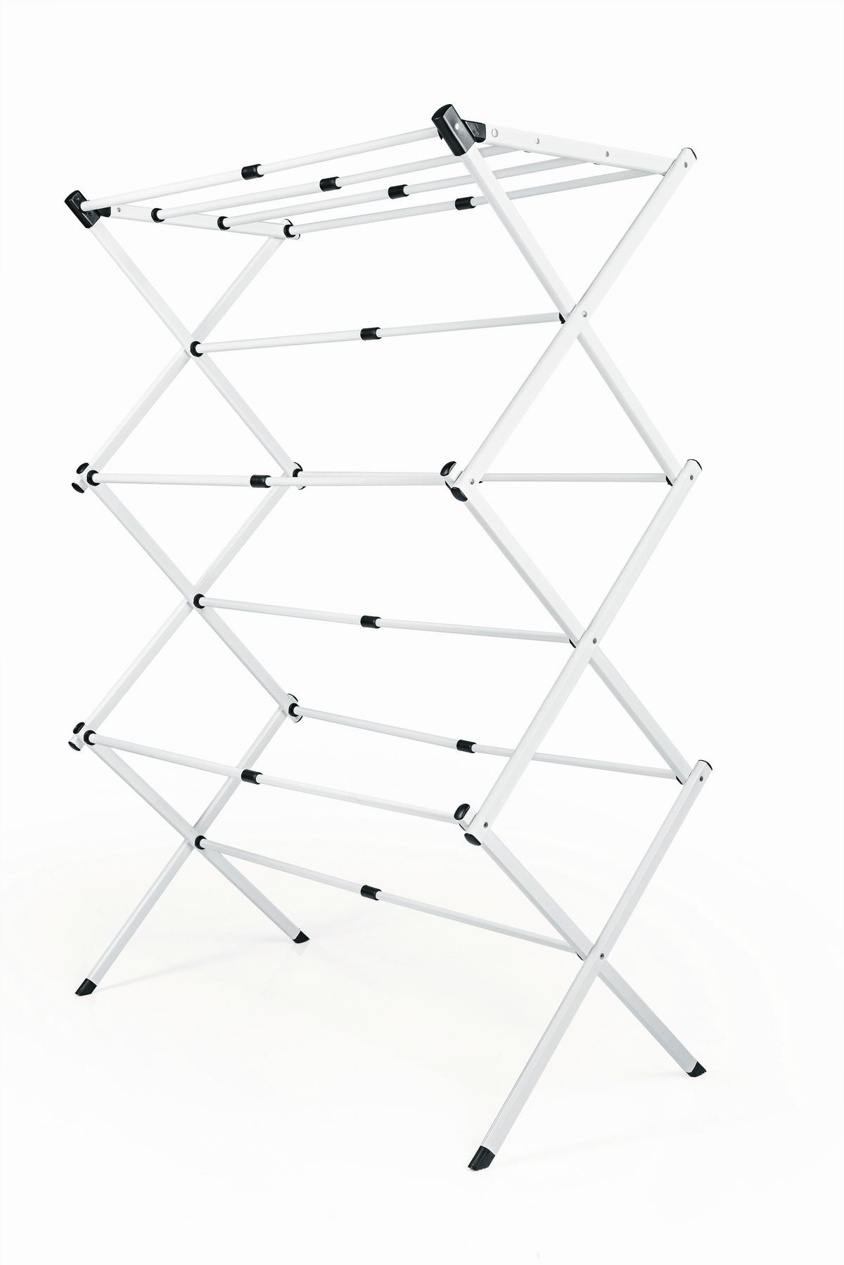 Wäscheständer Easymaxx Weiß, LxBxH: 75x37x104 cm - Weiß, Basics, Kunststoff/Metall (75/37/104cm)