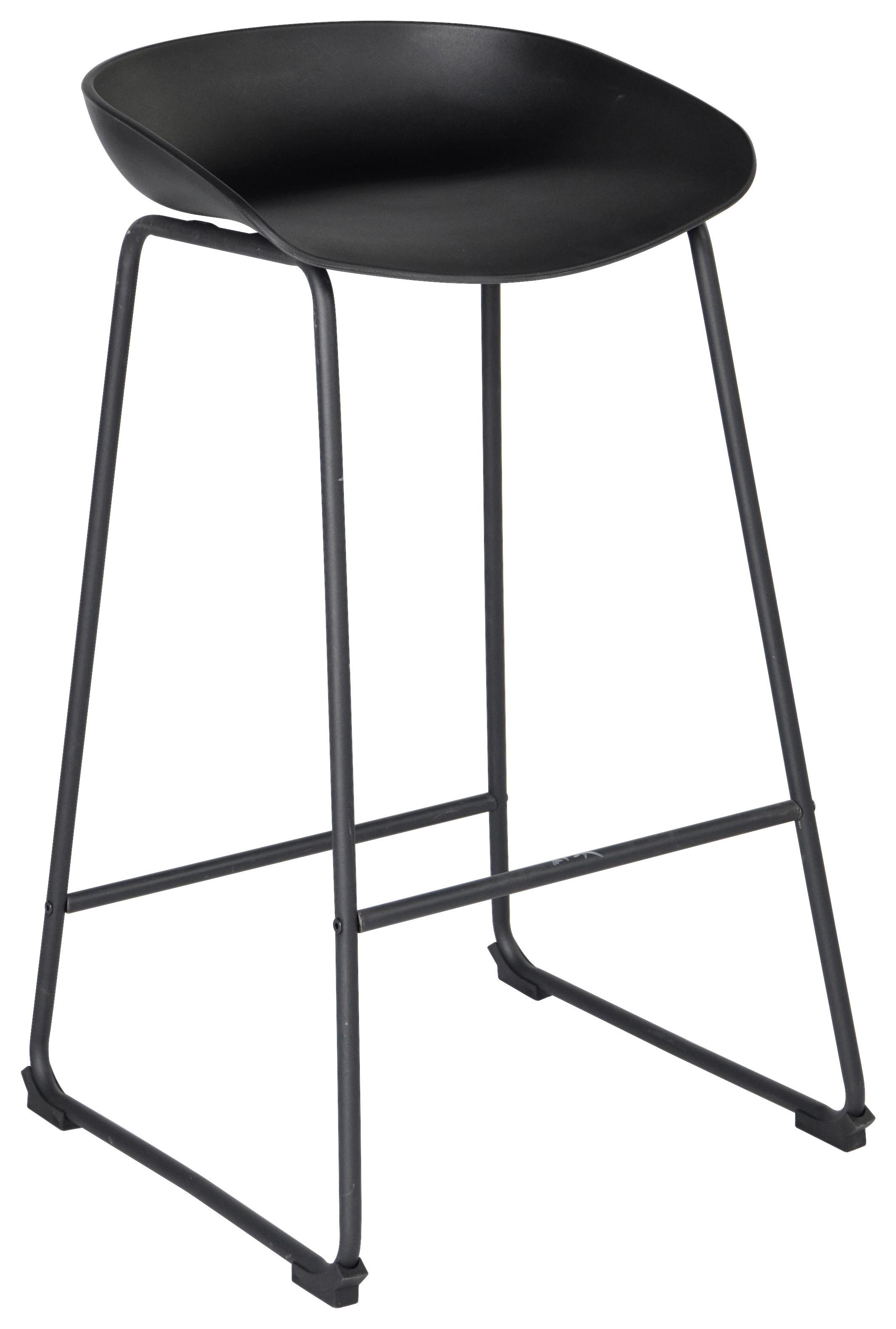 Barová židle Vegas, černá - šedá/černá, Moderní, kov/plast (43/84/45cm) - Based