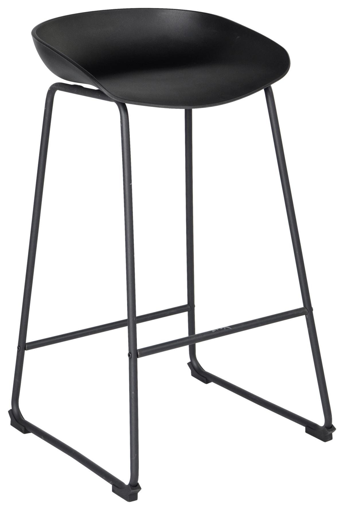 Barová židle Vegas, černá - šedá/černá, Moderní, kov/plast (43/84/45cm) - Based