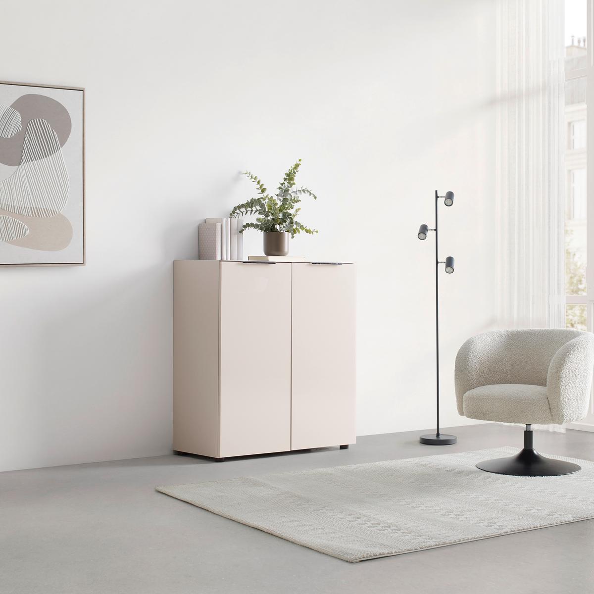 KOMODA SIENA -EXKLUSIV- - černá/kašmírová, Moderní, kov/kompozitní dřevo (90/99/40cm) - Mömax