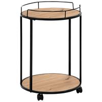 Servierwagen Tromso Artisan Oak Dekor, B: 44 cm - Schwarz/Eiche Artisan, Trend, Holzwerkstoff/Kunststoff (44/61,5/44cm)