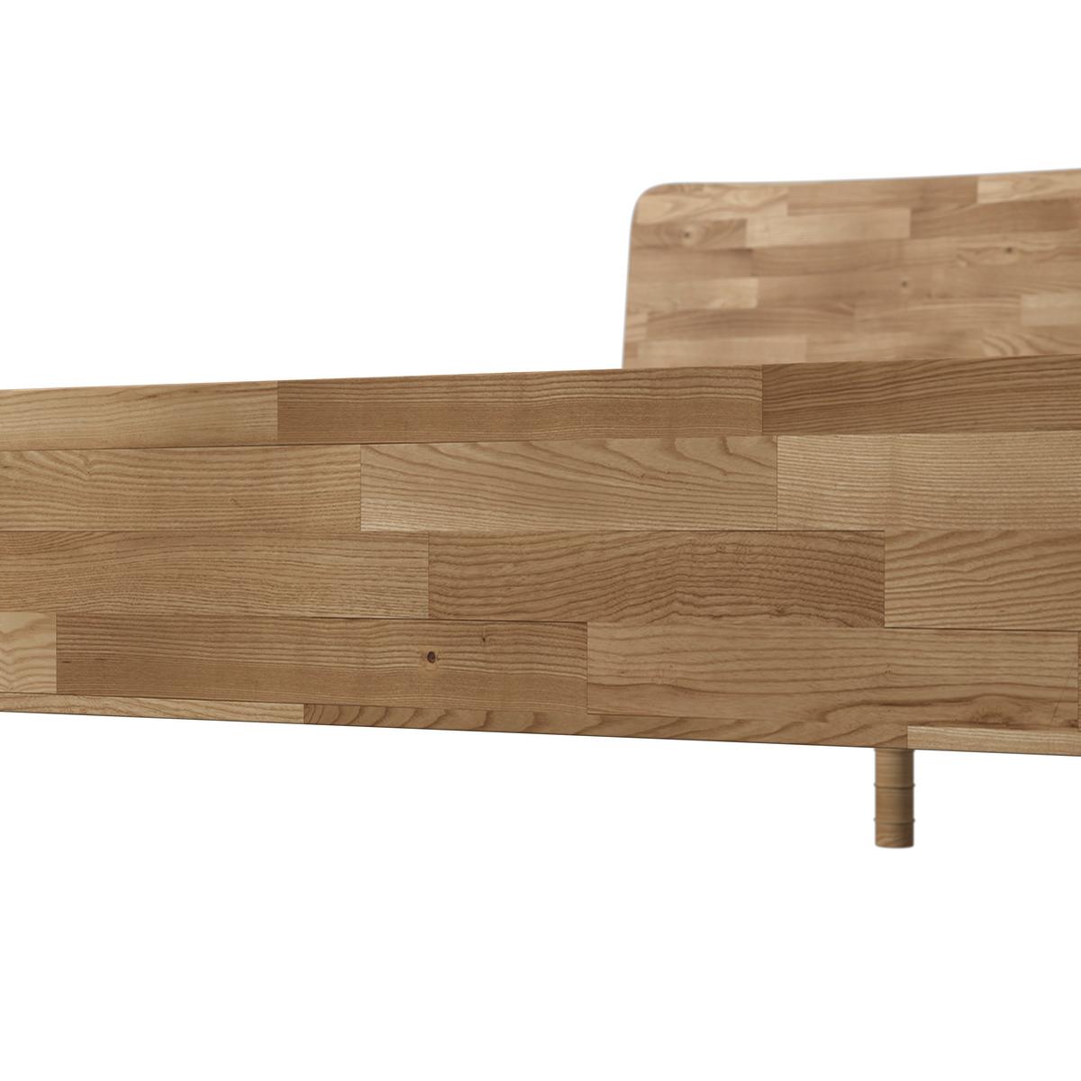 Dřevěná postel DANZIG 140x200 cm, lakovaná - divoký dub, Moderní, dřevo (140/200cm) - Bessagi Home