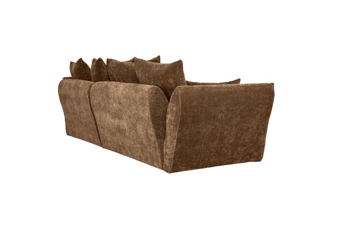 Univerzálna sedačka CAMMELLIO, hnedá ženilka, 7 vankúšov - hnedá/čierna, Modern, textil (296/189cm) - Mömax