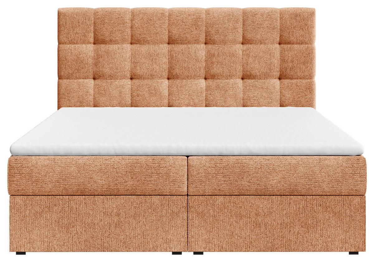 Boxbett Oslo mit Topper 140x200 - Schwarz/Kupferfarben, MODERN, Holz/Kunststoff (140/200cm) - Livetastic