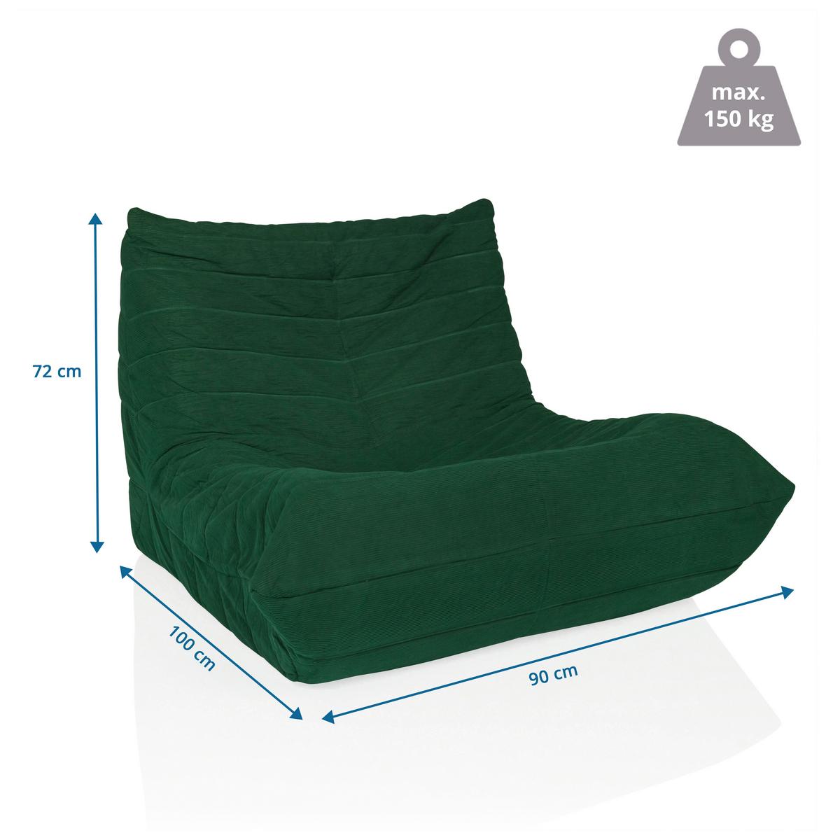 Loungesessel Sitzolo Grün B: 90 Cm - Grün, MODERN, Textil (90/72/100cm) - MID.YOU