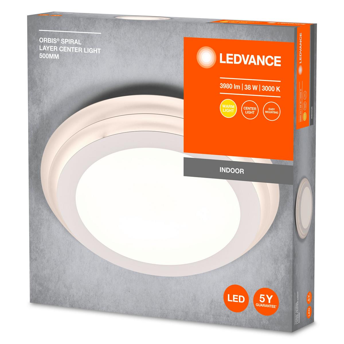 LED-Deckenleuchte, 38w Orbis Spiral Layers Round 38w - Weiß, Basics, Metall (50/7cm) - Ledvance
