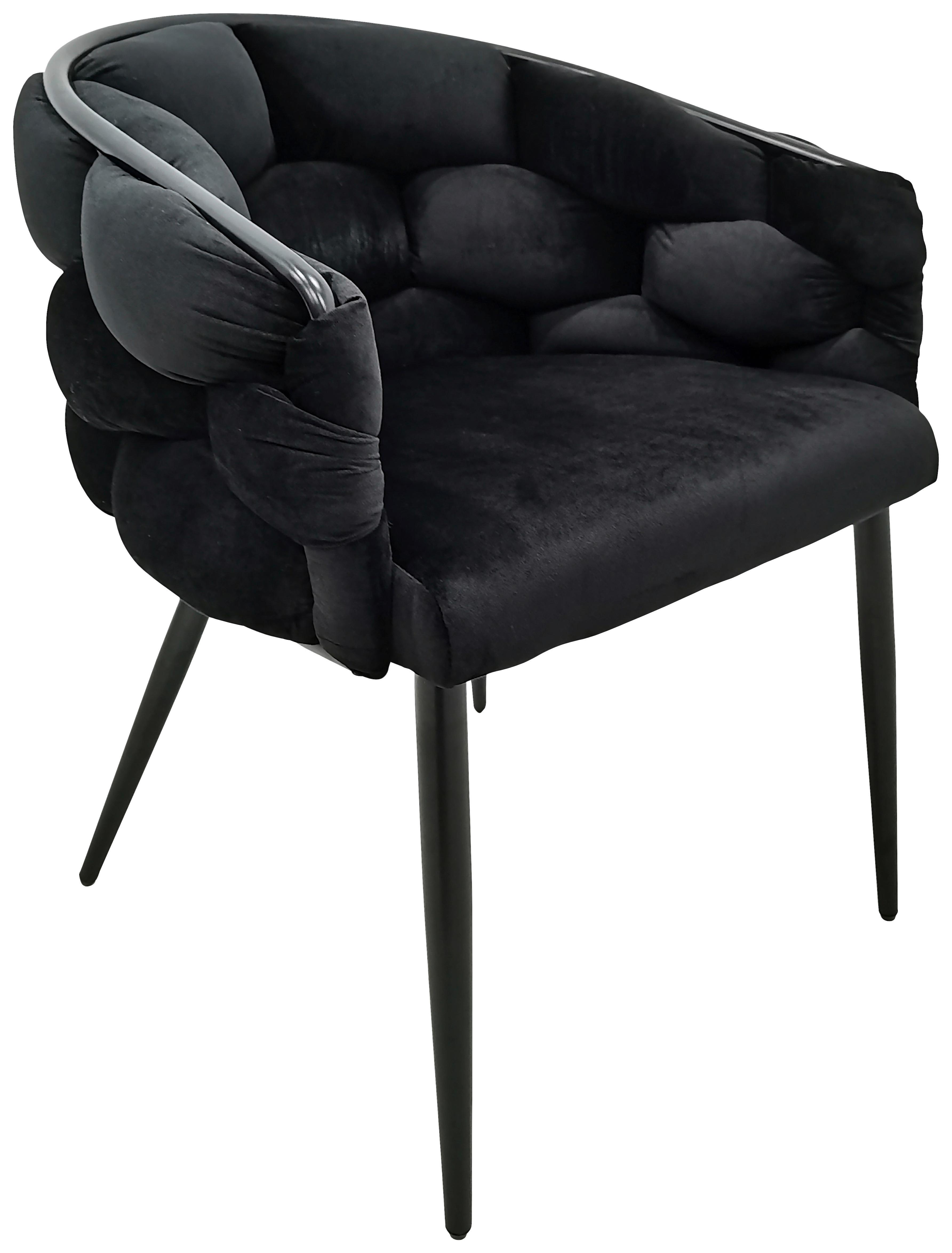 Sada židlí s područkami 2ks/sada - černá, Moderní, kov/textil (65/79/61cm) - MID.YOU