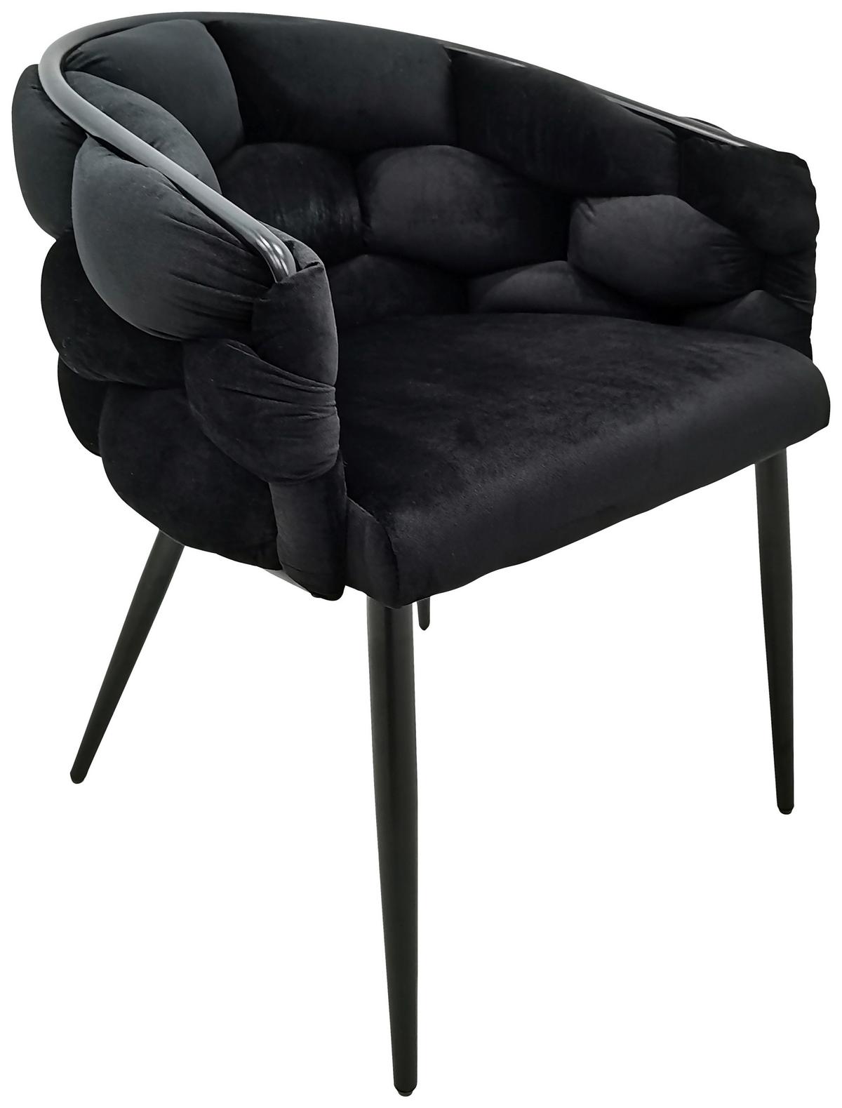 Sada stoličiek s podrúčkami 2ks/sada - čierna, Modern, kov/textil (65/79/61cm) - MID.YOU