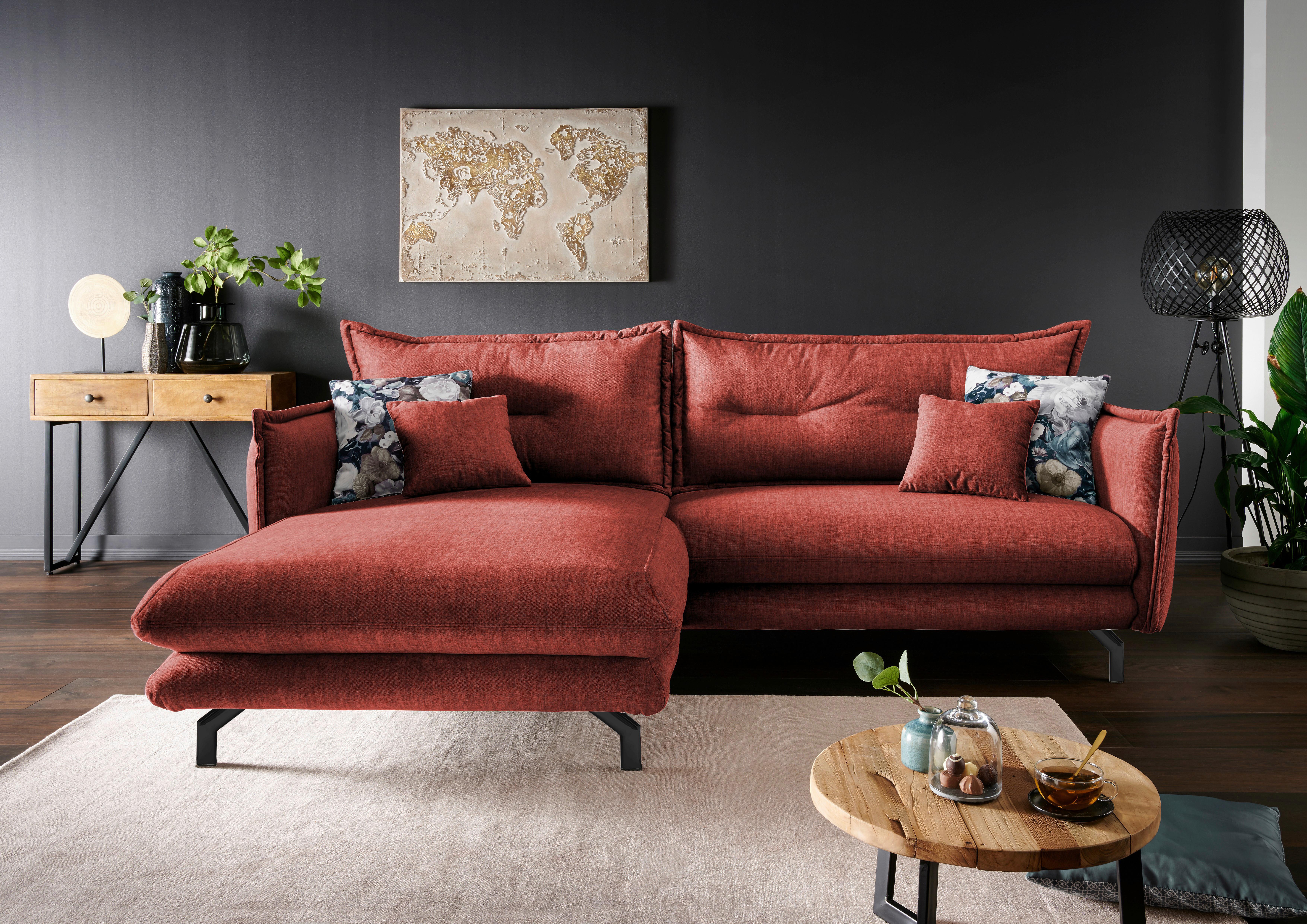 Ecksofa Lava Koralle S: 180/255 cm - Türkis/Koralle, MODERN, Textil (180/255cm) - Livetastic