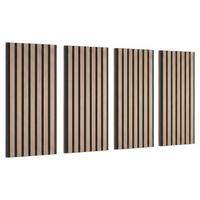 Akustický panel farba orech, 4 ks/sada - farba vlašského orecha, Modern, drevo/kompozitné drevo (28/60/1,2cm) - Mömax