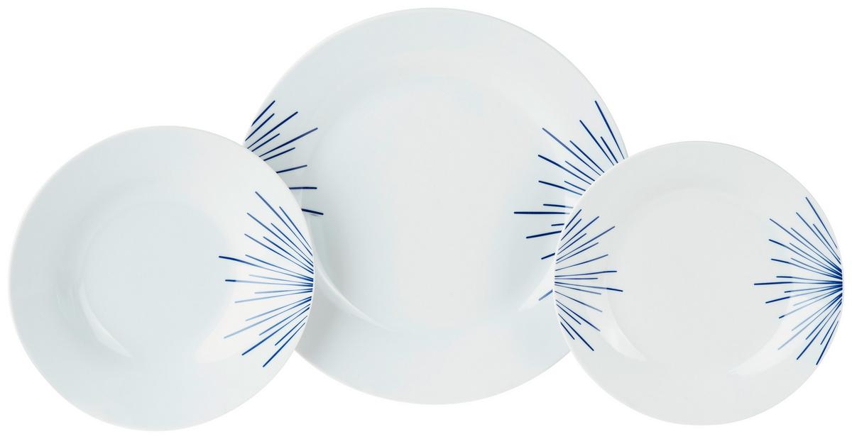 Lapostányér Készlet Mathilda - kék/fehér, Trend, kerámia (27cm) - Ondega