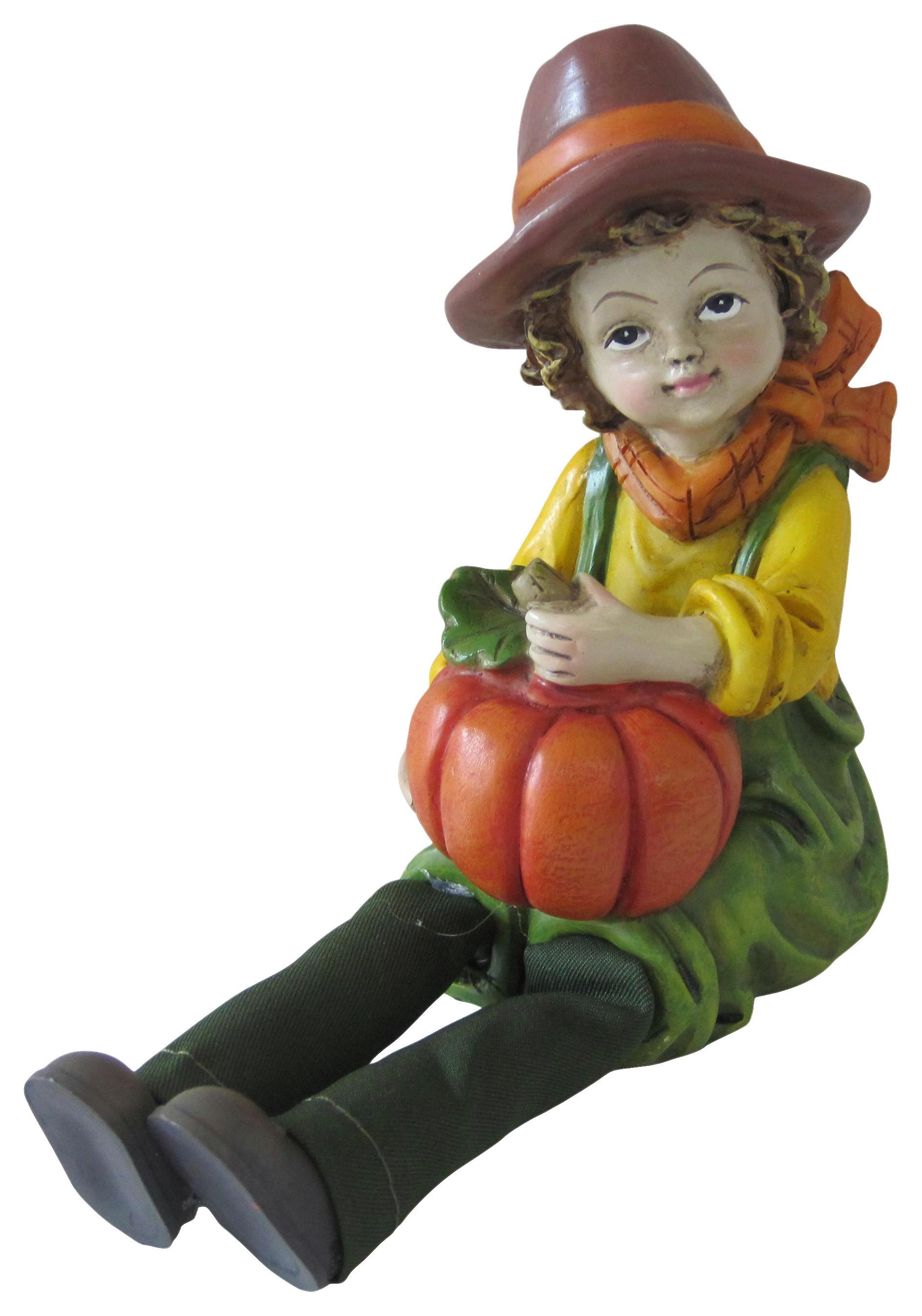 Dekofigur Kind Lusandra - Gelb/Braun, KONVENTIONELL, Kunststoff (7,5/6,5/11cm) - Luca Bessoni