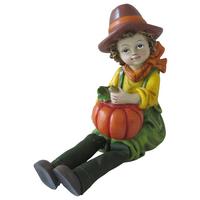 Dekofigur Kind Lusandra - Gelb/Braun, KONVENTIONELL, Kunststoff (7,5/6,5/11cm) - Luca Bessoni