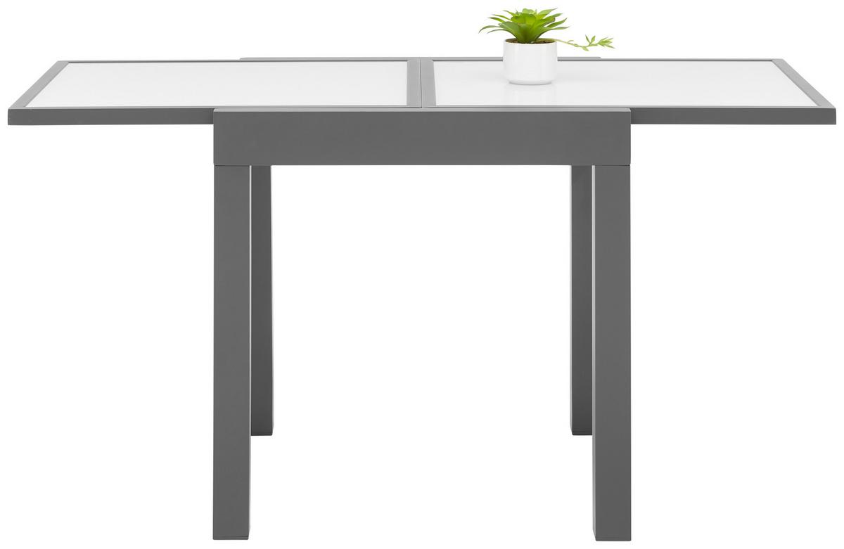 ZAHRADNÍ STŮL ATLANTA 1 - bílá/antracitová, Moderní, kov/sklo (70-140/75/70cm) - Modern Living