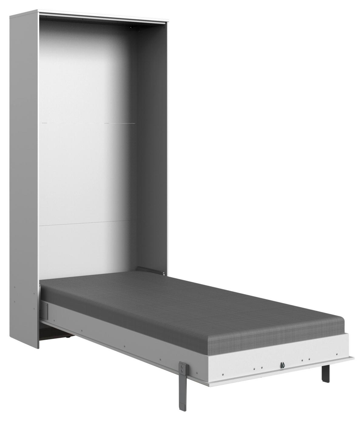 Schrankbett mit Lattenrost 90x200 Juist, Weiß - Weiß, KONVENTIONELL, Holz/Holzwerkstoff (90/200cm) - MID.YOU