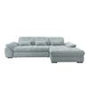 Ecksofa mit Bettkasten Rigatti Hellblau S: 314x184 cm - Schwarz/Hellblau, MODERN, Textil (314/184cm) - Livetastic