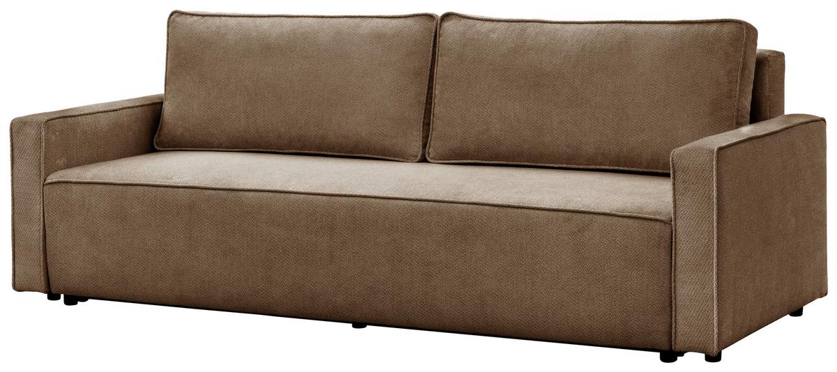 Rozkladacia pohovka NERA, hnedá ženilka - hnedá, Modern, textil/plast (232/90/100cm)