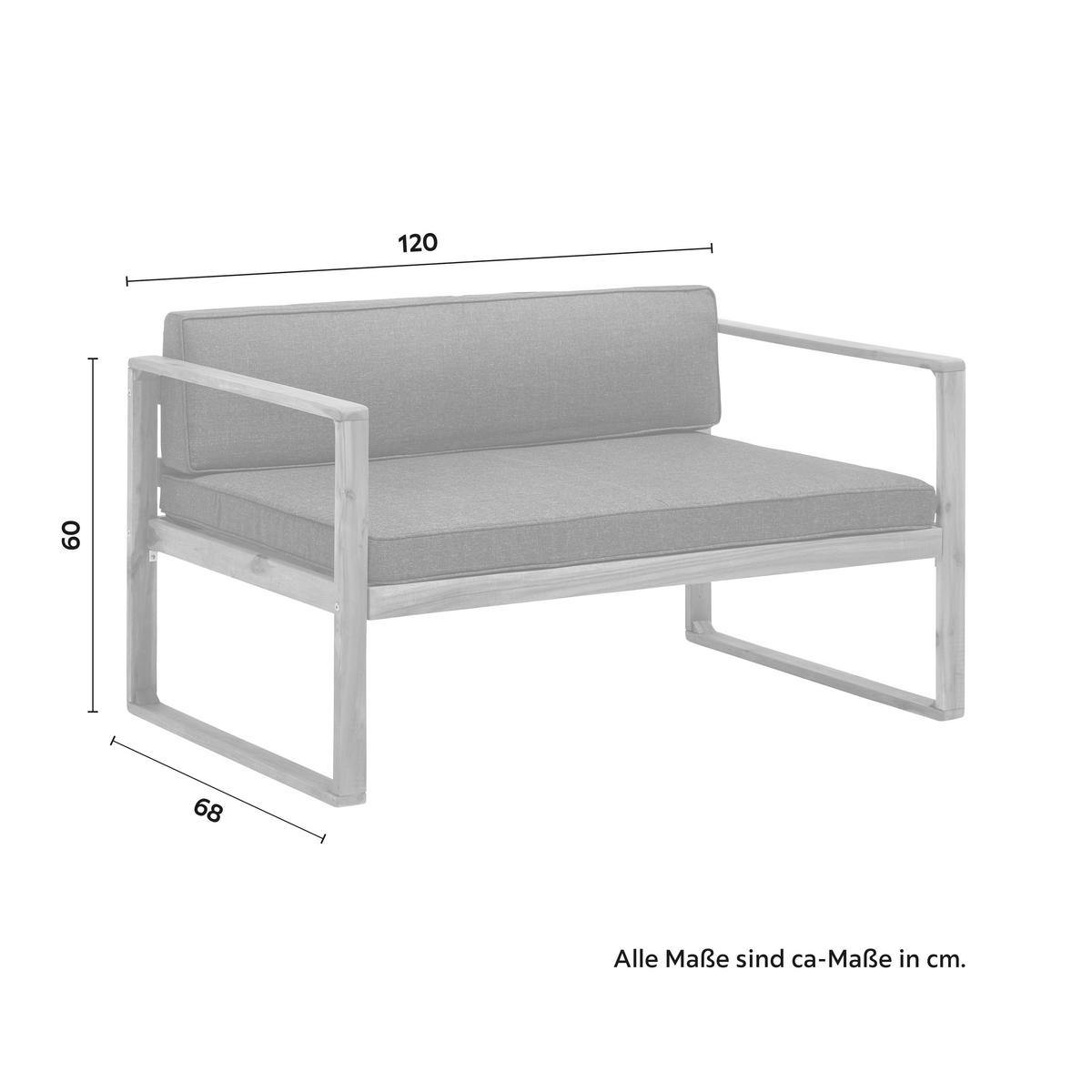 Zahradní sedací souprava ELIO tmavěšedá - tmavě šedá, Moderní, dřevo (120/60/68cm) - Bessagi Garden