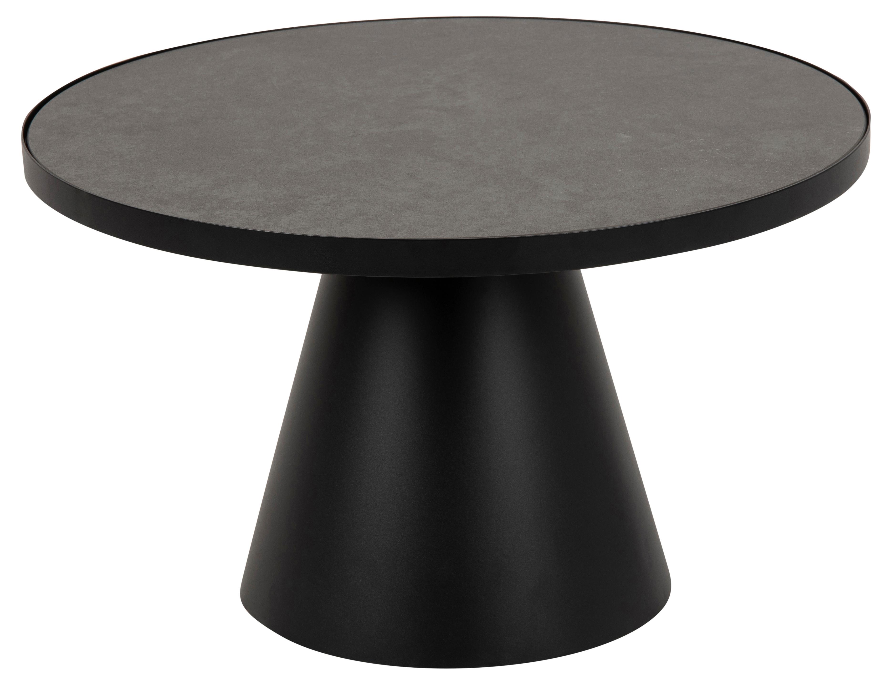 Konferenční stolek SOLI P: 66 cm - černá, Konvenční, kov/sklo (66/66/40cm) - MID.YOU