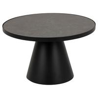Dohányzóasztal Soli - fekete, Konventionell, Üveg/fém (66/66/40cm) - MID.YOU