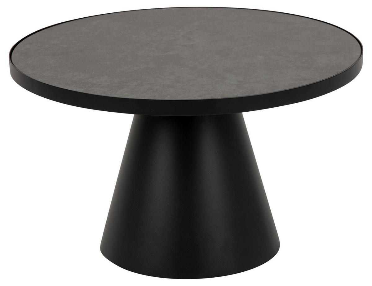 Dohányzóasztal Soli - fekete, Konventionell, Üveg/fém (66/66/40cm) - MID.YOU