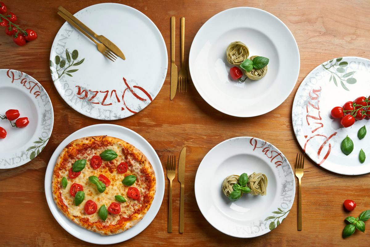 PIZZATELLER Weiß, 6--Teilig. - Weiß, Basics, Keramik (33cm) - Van Well
