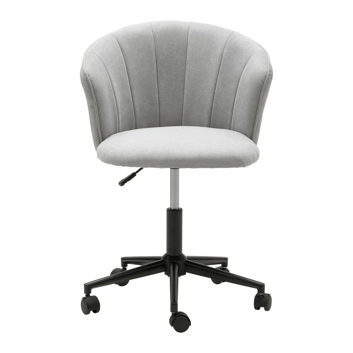 Otočná stolička JILA sv. sivá - černá/světle šedá, Moderní, kov/dřevo (58/72-82/60cm) - Bessagi Home