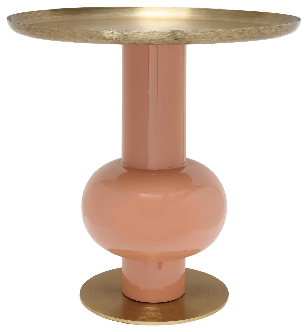ODKLÁDACÍ STOLEK ART DECO - oranžová/barvy zlata, Design, kov (50/50cm) - MID.YOU
