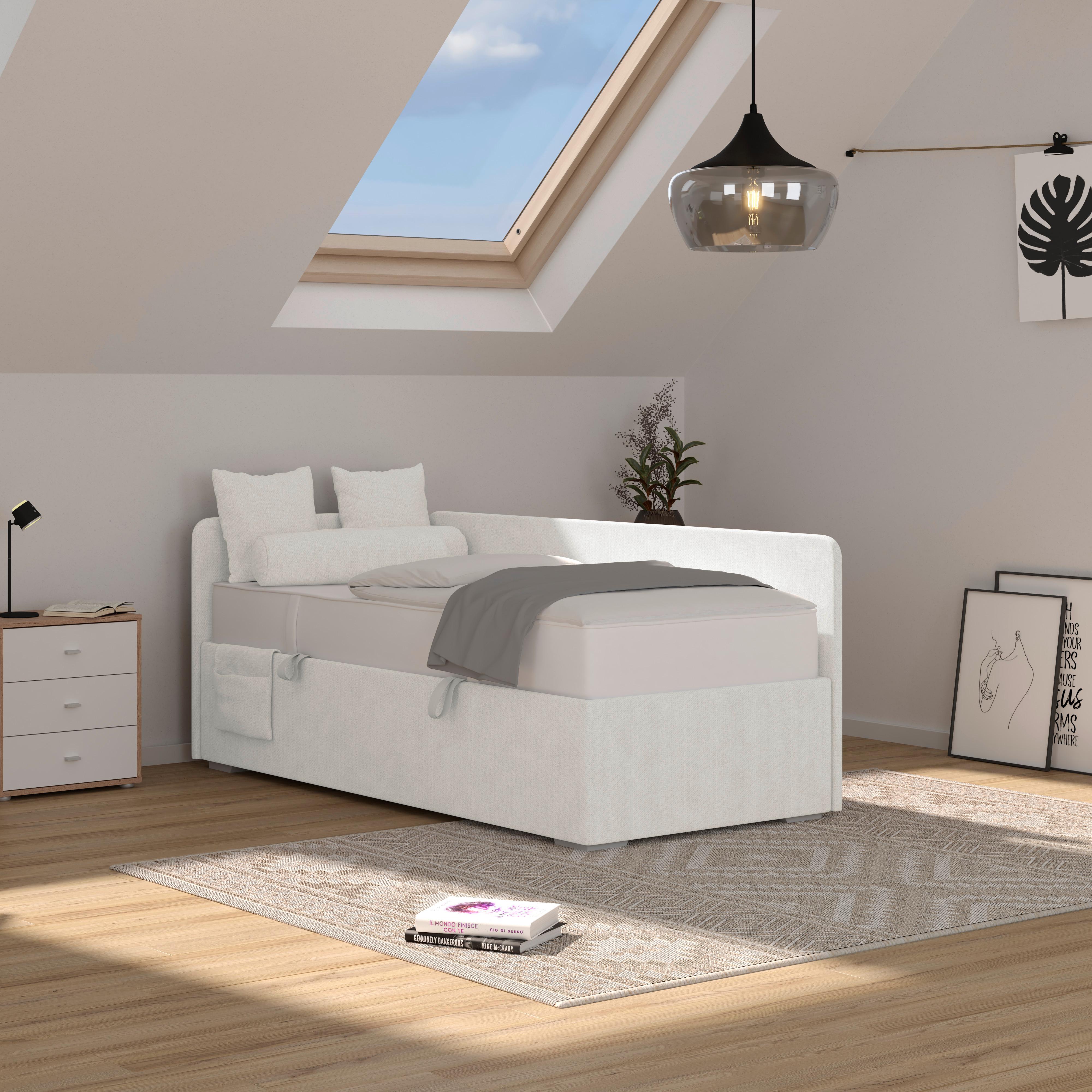Polsterbett Remi - Chromfarben/Silberfarben, MODERN, Holz/Textil (90/200cm)