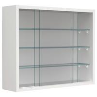Hängevitrine Drivalo Weiß B: 50 cm - Transparent/Weiß, Design, Glas/Holzwerkstoff (50/40/12cm) - MID.YOU