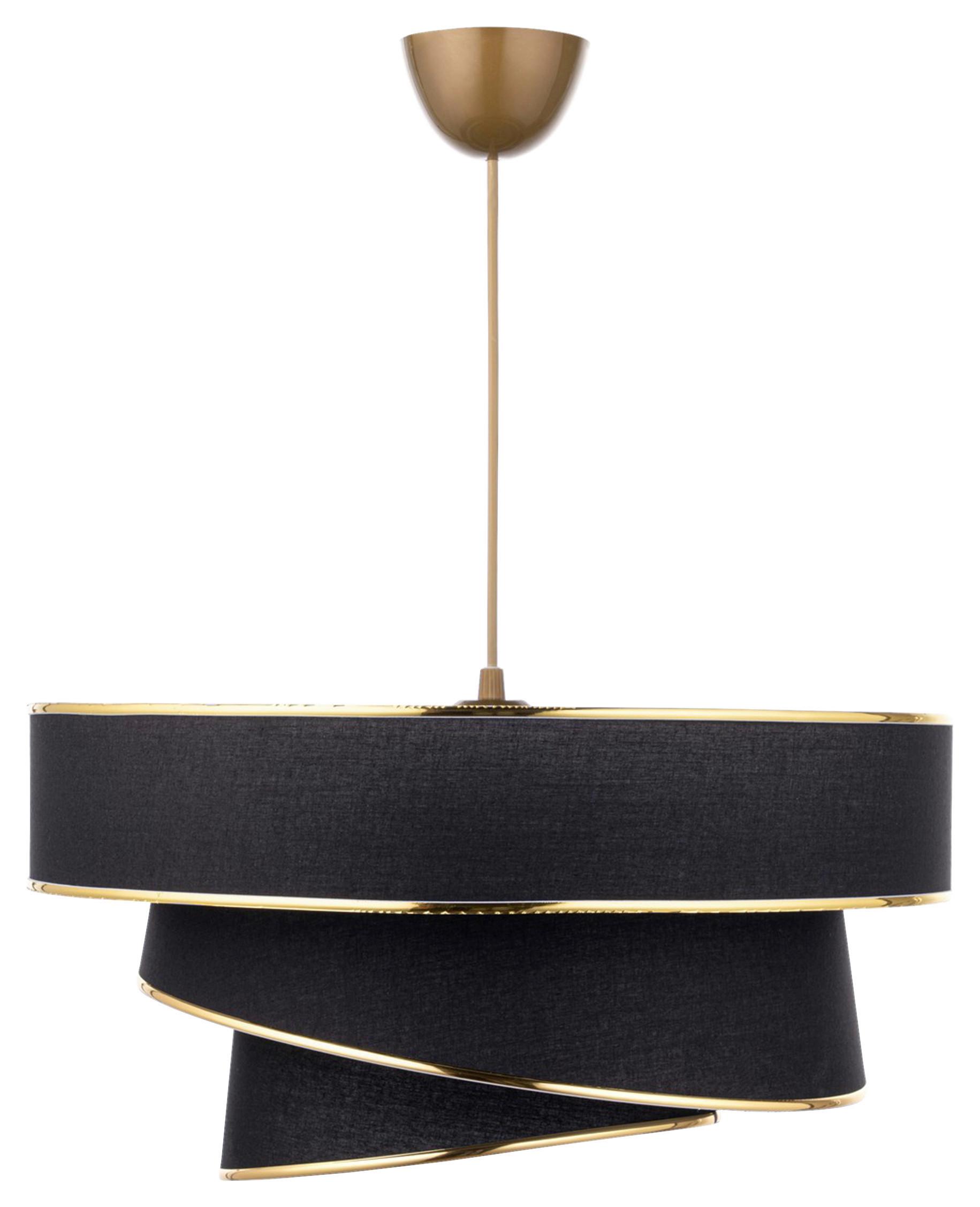 Hängeleuchte Couper H: 72 Cm 1-Flammig, Goldfarben, Schwarz - Goldfarben/Schwarz, KONVENTIONELL, Kunststoff/Textil (40/72cm) - P & B