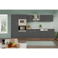 Küchenzeile Mit Geräten 340 Cm Grau/eiche Dekor - Eichefarben/Grau, MODERN, Holzwerkstoff (340cm) - Respekta
