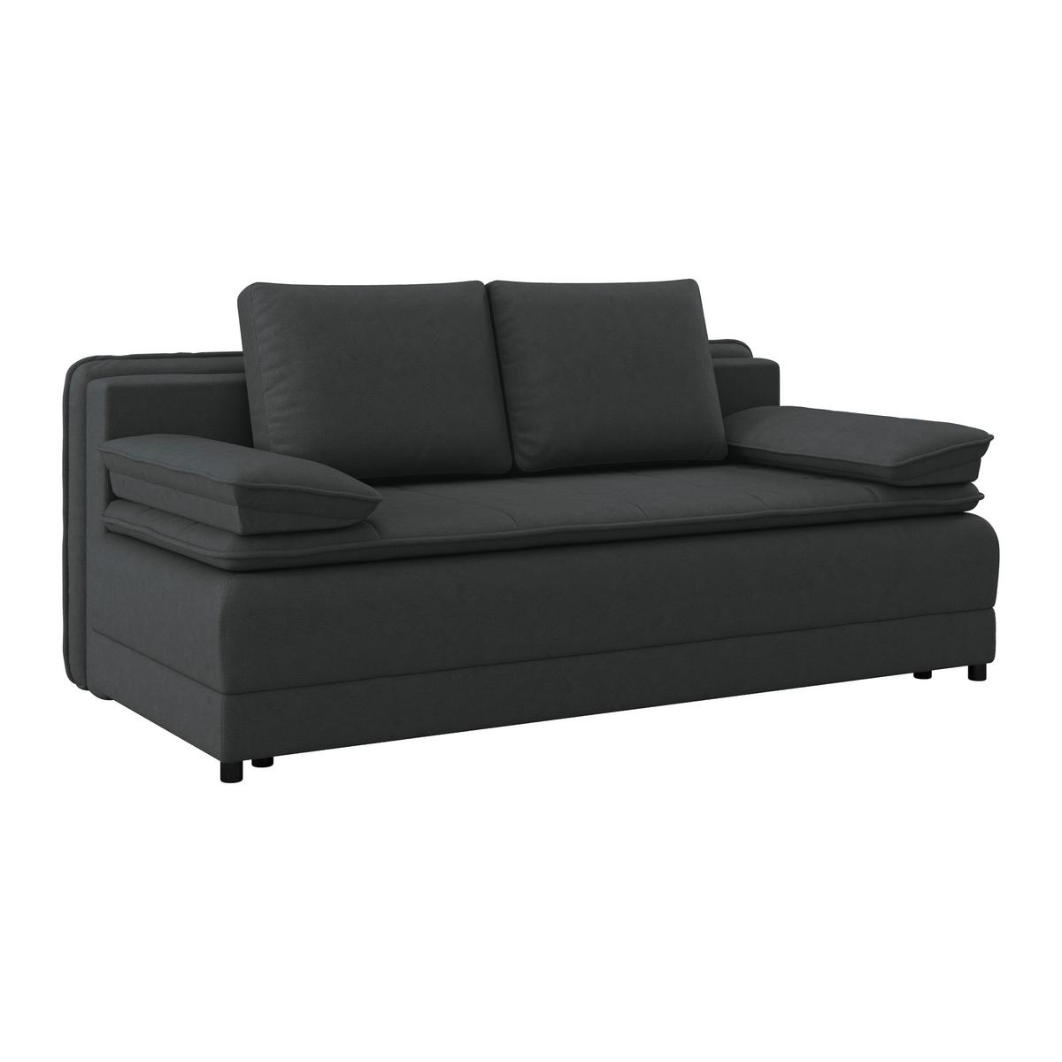 Pohovka s funkciou antracitová barva - černá/antracitová, Moderní, textil/plast (202/73-92/105cm) - Luca Bessoni