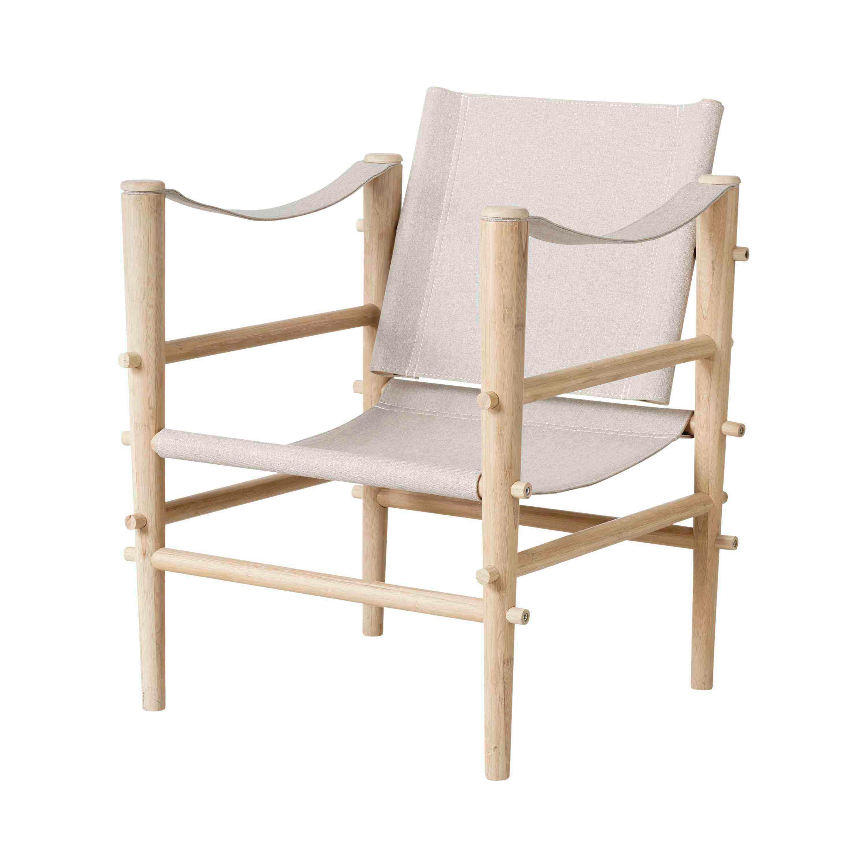 Loungesessel Safari aus Bambus - Beige/Naturfarben, Design, Holz (59/79/61cm) - MID.YOU
